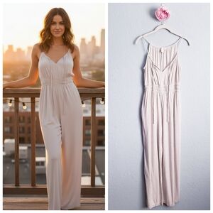 Monteau Natural Linen Blend Jumpsuit